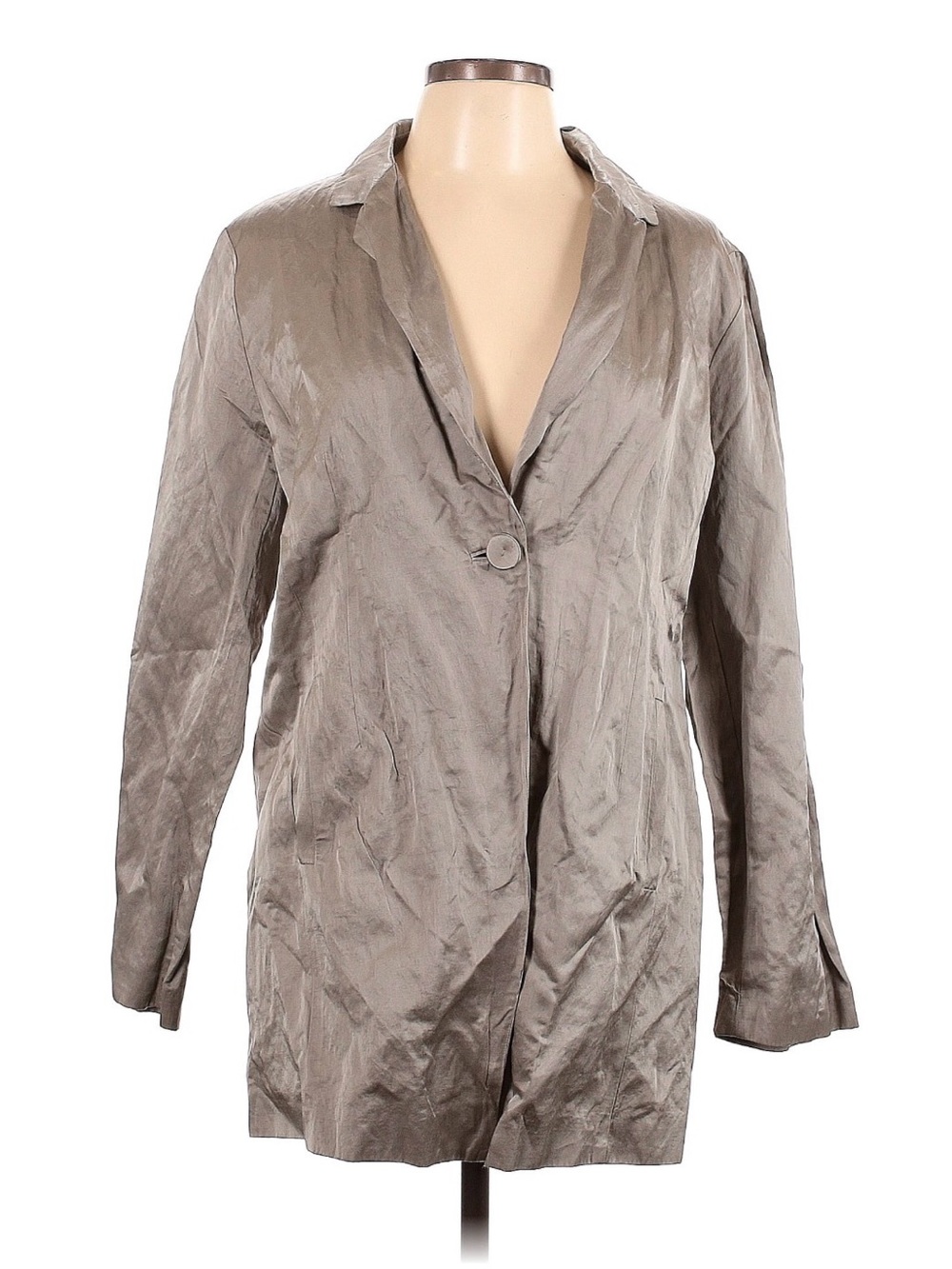 Eileen Fisher Taupe Interior-Lined Jacket